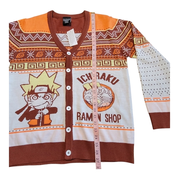 NEW Naruto Shippuden Men's Ichiraku Ramen Shop Ugly Christmas Sweater Cardigan M - Picture 16 of 16